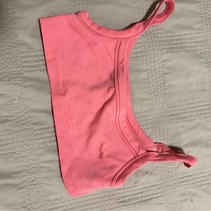 Aritzia Pink Ribbed Crop Top